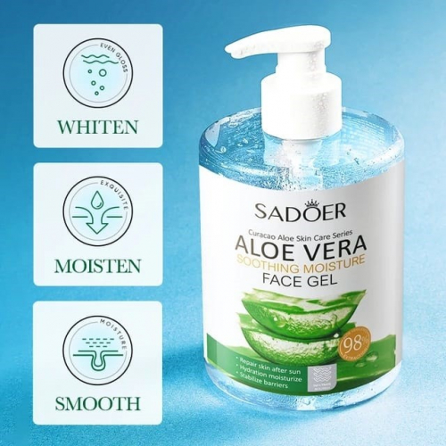 SADOER  Гель для лица ALOE VERA Успокаивающий Восстанавливающий с АЛОЭ  500мл  (SD-51834)