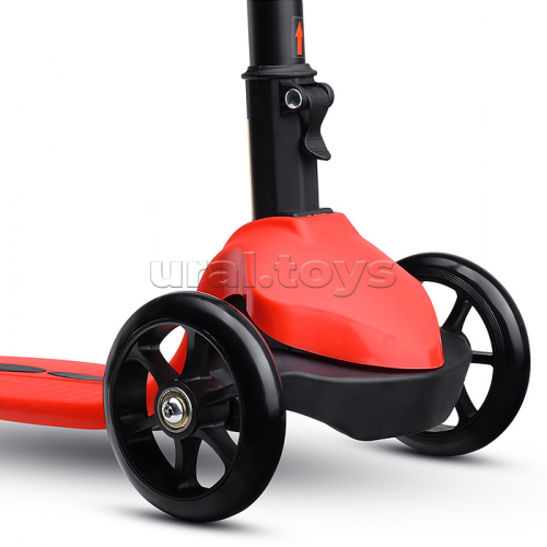 Самокат трёхколёсный ROCKET колёса PU, цвет красный