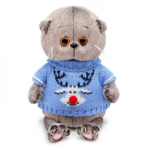 Кот Басик BABY в свитере с оленем