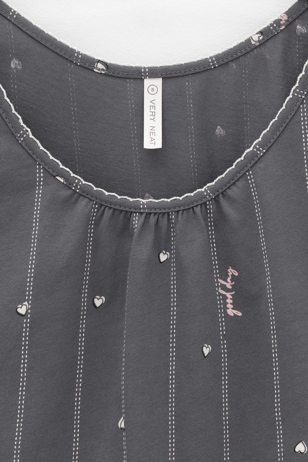 VN Пижама Е 20180 серый, полоски и сердечки VN