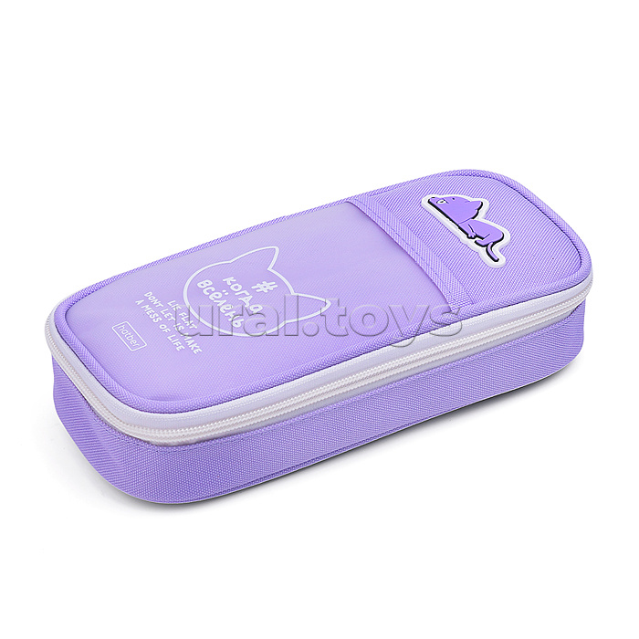 Пенал 220х90х50мм на молнии с 2 карманами и откидной планкой