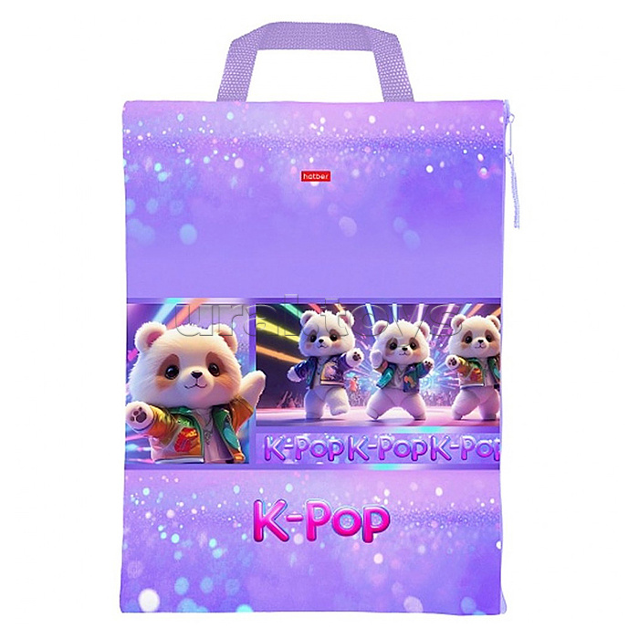 Сумка - папка с ручкой, А4ф, 257х344мм., для тетрадей