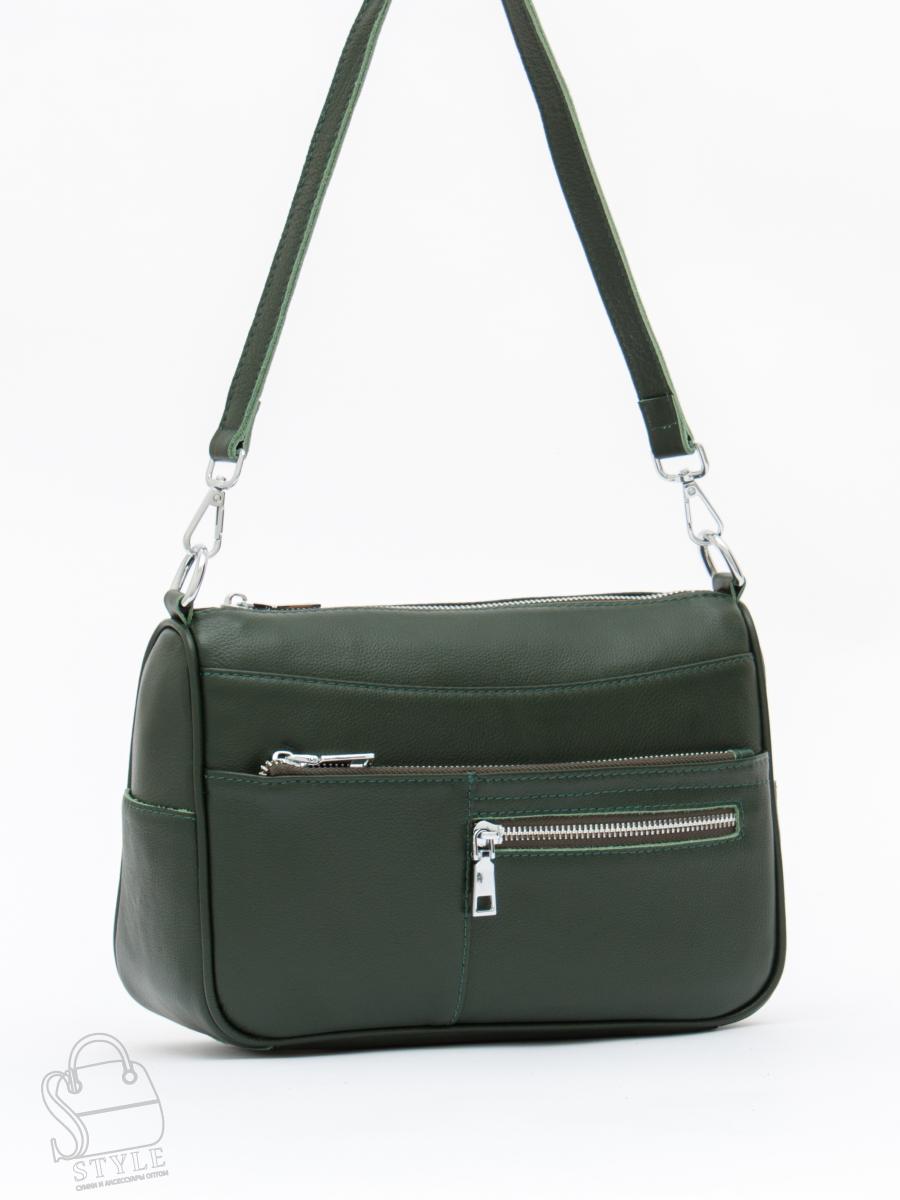 Сумка женская кожаная 2041-9NN d.green Natale Navetta