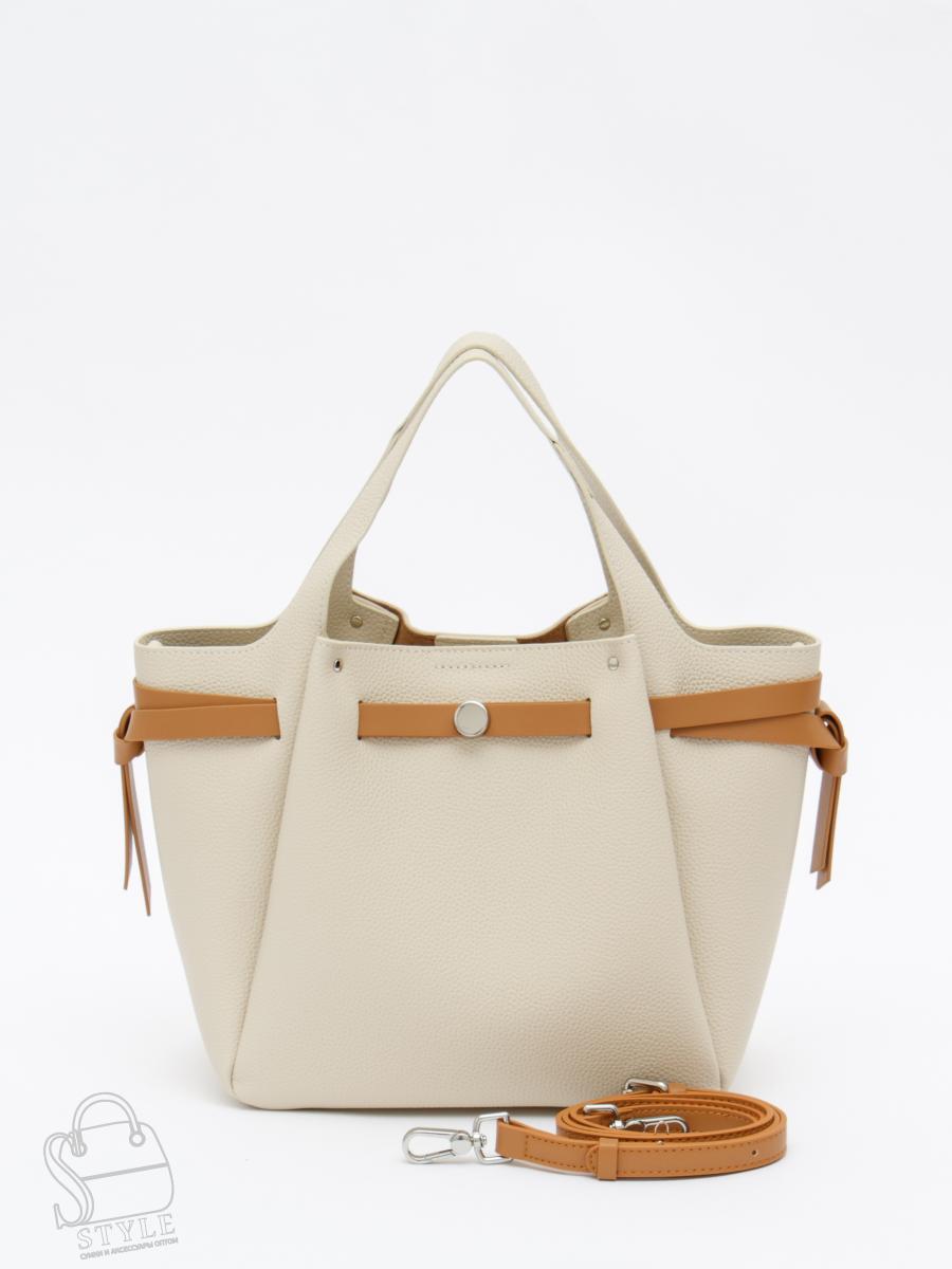 Сумка женская кожаная 52982OS off white Polina&Eiterou