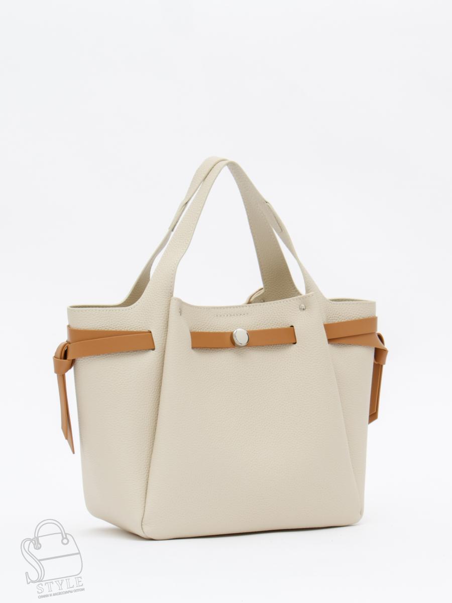 Сумка женская кожаная 52982OS off white Polina&Eiterou