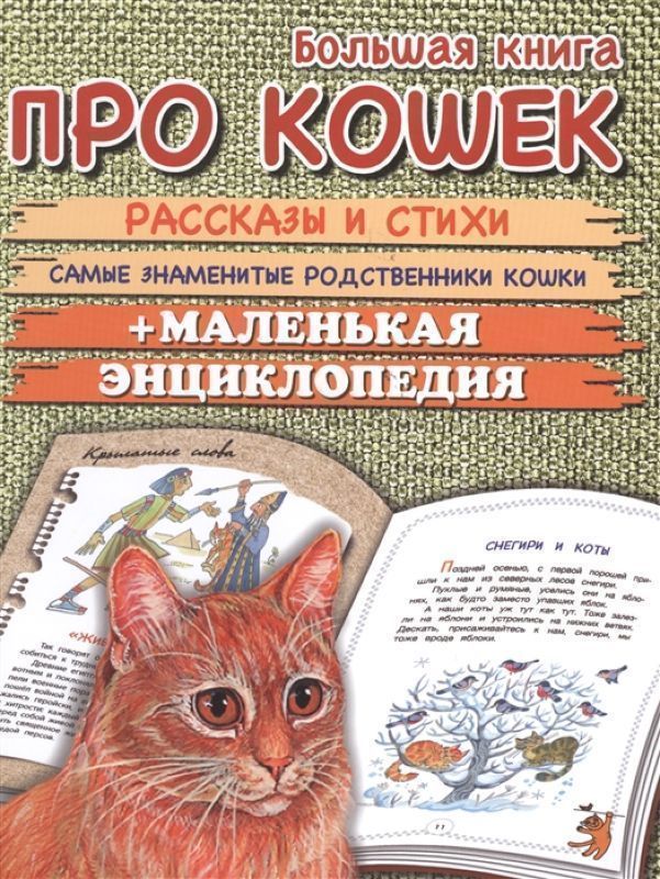 Уценка. Большая книга про кошек. Рассказы и стихи. Самые знаменитые родственники кошек+маленькая энциклопедия