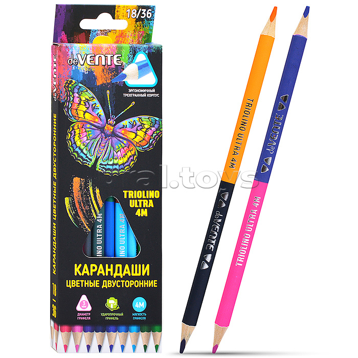 Карандаши цветные двухсторонние