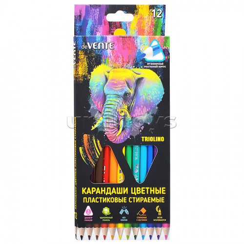 Карандаши цветные пластиковые 