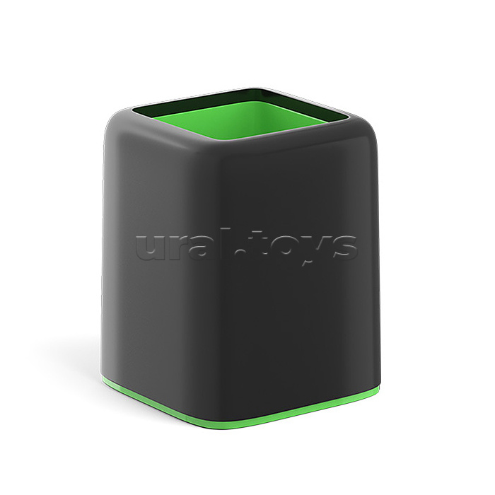 Подставка настольная пластиковая Forte, Accent, черная с зеленой вставкой