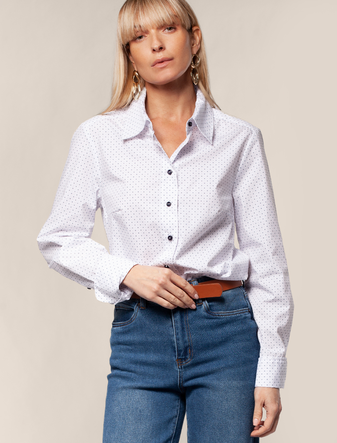 Блузка прямого силуэта с рисунком