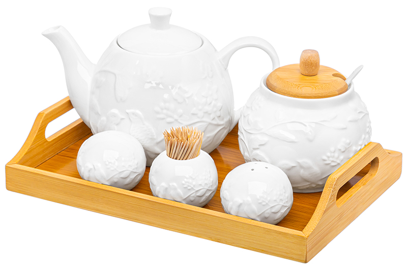 БЫЛО 2792 руб! Набор-чайник+сахарница+вазочка под зубочистки+набор для спец.2 пр