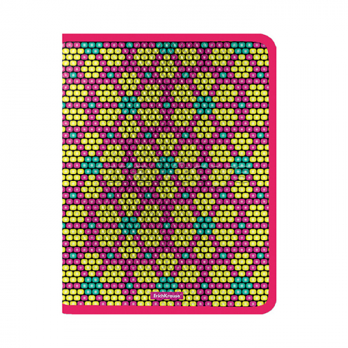 Папка для тетрадей на молнии пластиковая Pink&Yellow Beads, А4 (в пакете по 4 шт.)