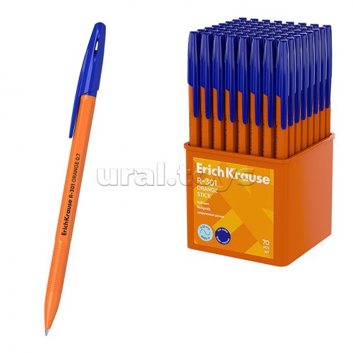 Ручка шариковая R-301 Stick Orange 0.7, цвет чернил синий (в стакане по 70 шт.)