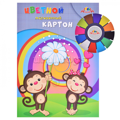 Картон цветной мел. КБС А4 12л., 12цв. 