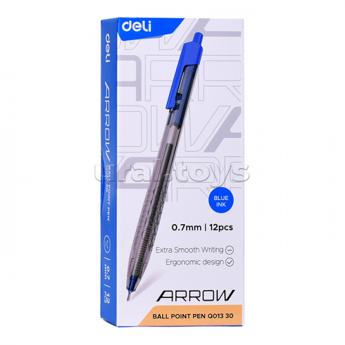 Ручка шариковая EQ01330 Arrow авт. 0.7мм прозрачный/синий синие чернила (1шт)