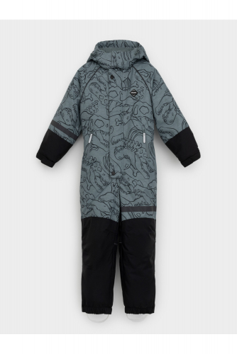 Crockid Комбинезон ВК 60130/н/1 ГР пыльно-бирюзовый, динозавры Crockid