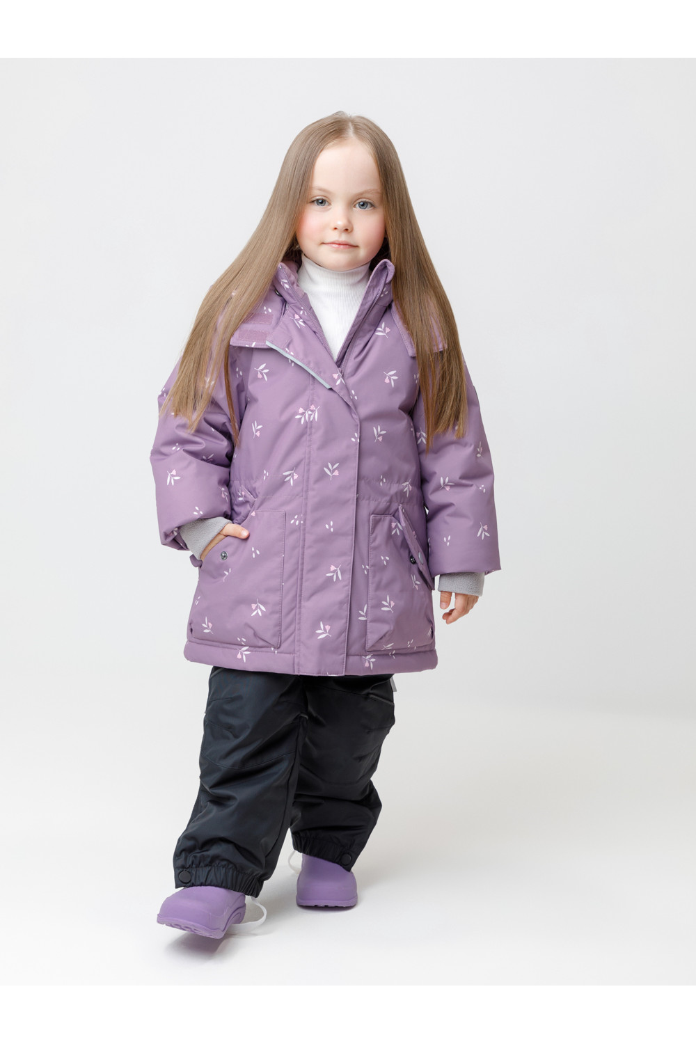 Crоckid Куртка ВК 38120/н/1 ГР насыщенный виноград, мини цветы Crоckid