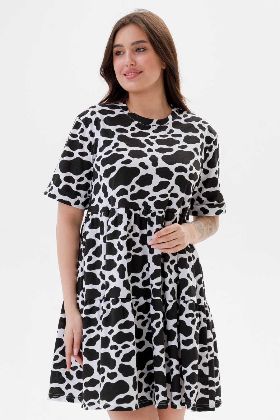 Платье женское из кулирки Бохо корова