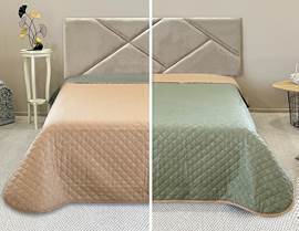 Покрывало окантованное микрофибра Viola, ПМ-112, хаки/охра