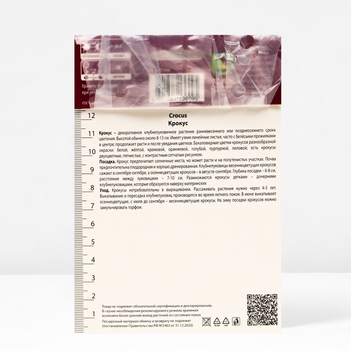 Крокус ботанический Крим Бьюти, 5+ р-р, 10 шт, 10 h(см), Осень 2025