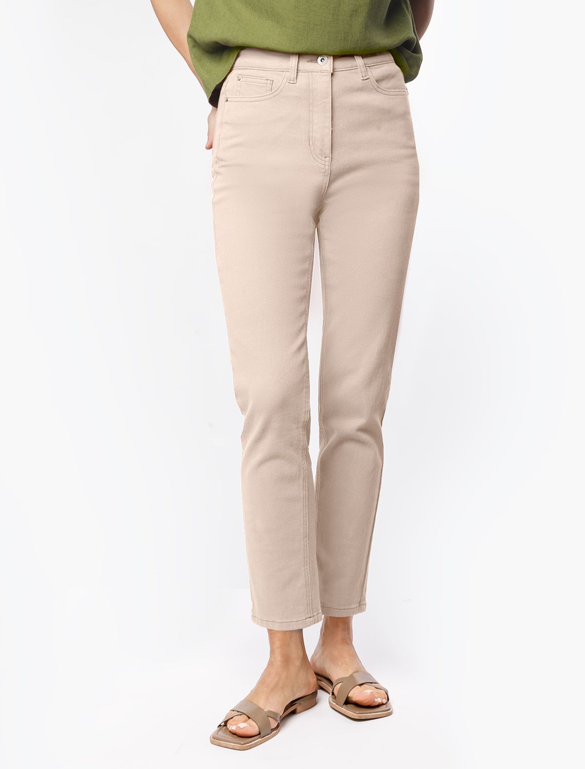 Джинсы из денима с эластаном D54.130 светло-бежевый