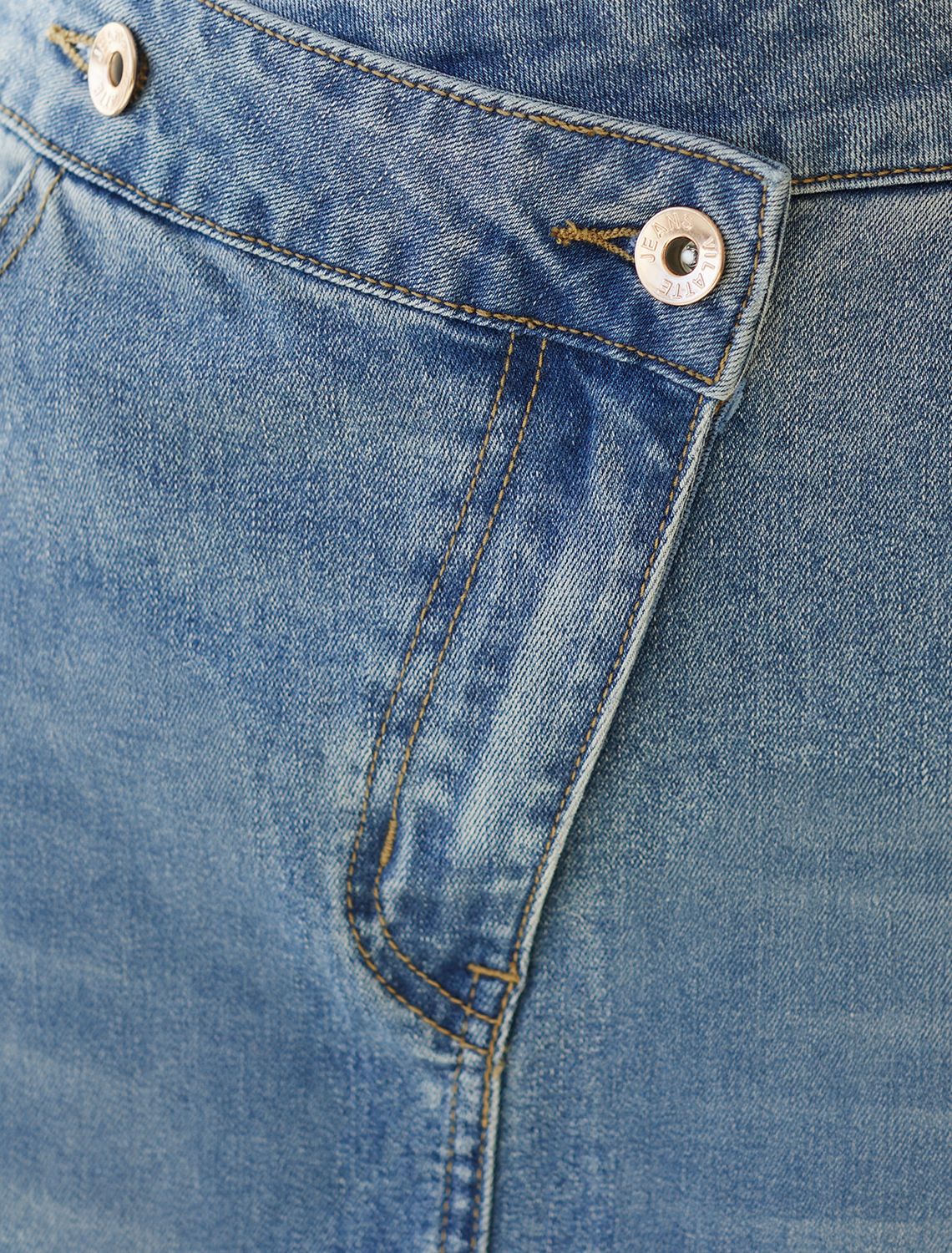 Юбка с ассиметричной застежкой из эластичного денима D56.119 синий