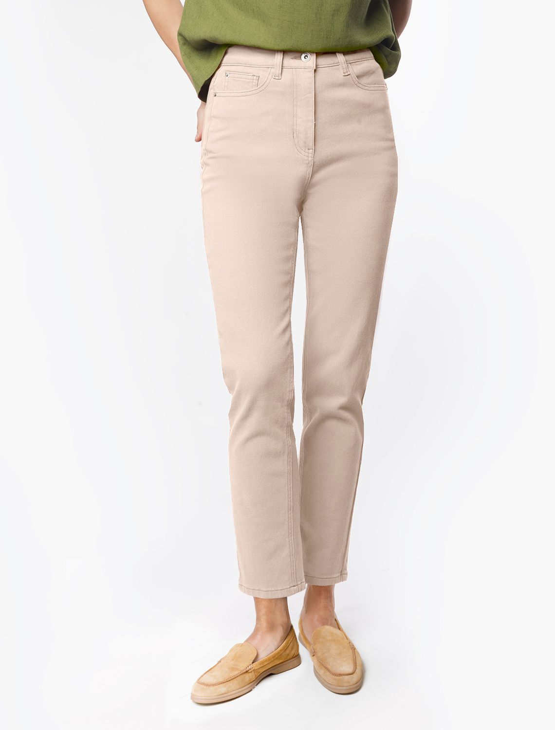 Джинсы из денима с эластаном D54.130 светло-бежевый