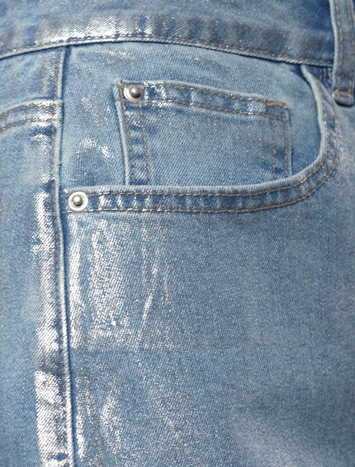 Юбка с металлизированным покрытием D56.120 голубой-серебряный