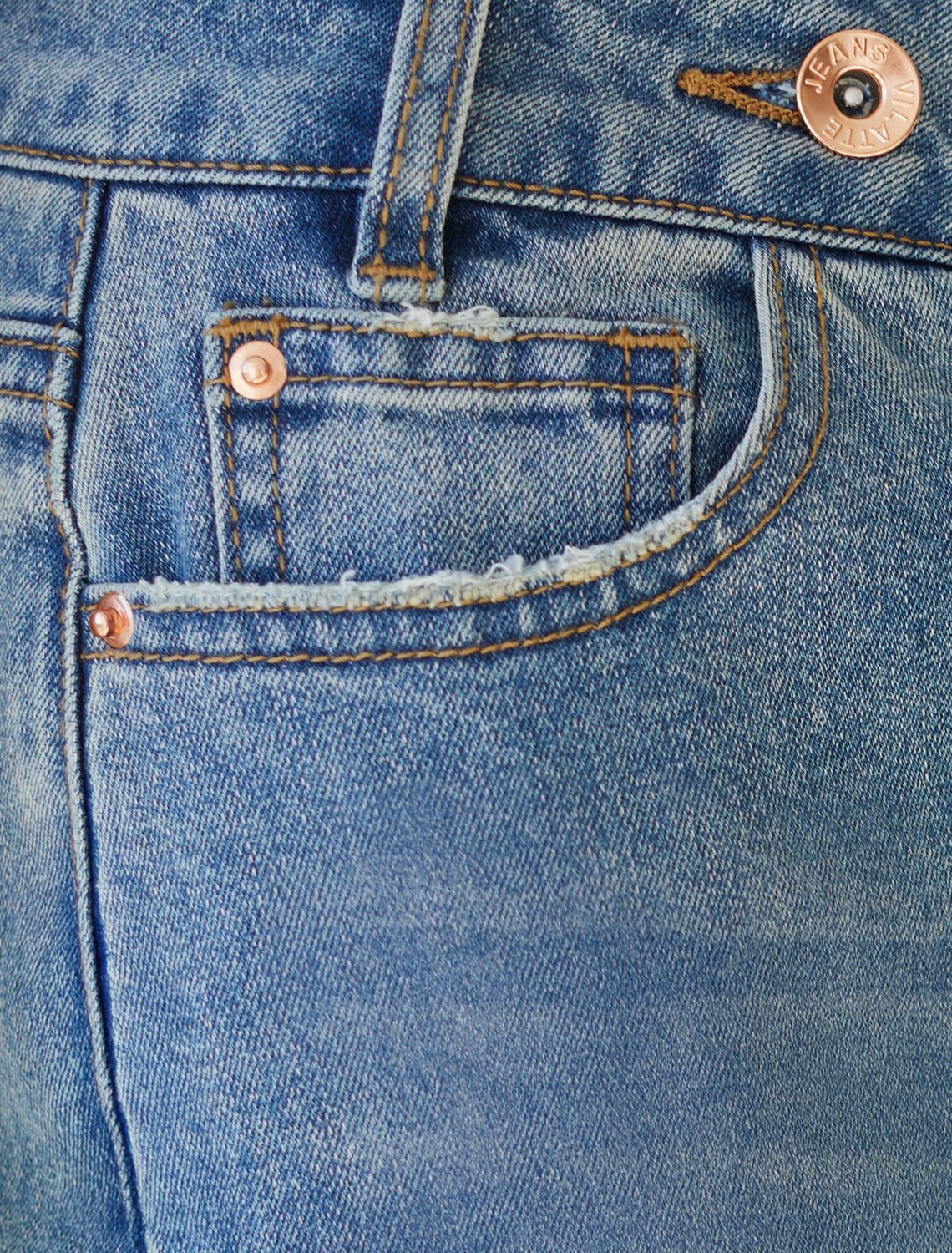 Юбка с ассиметричной застежкой из эластичного денима D56.119 синий