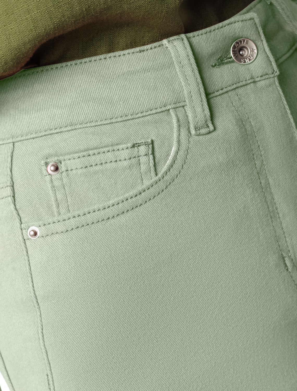 Джинсы из денима с эластаном D54.130 светло-оливковый