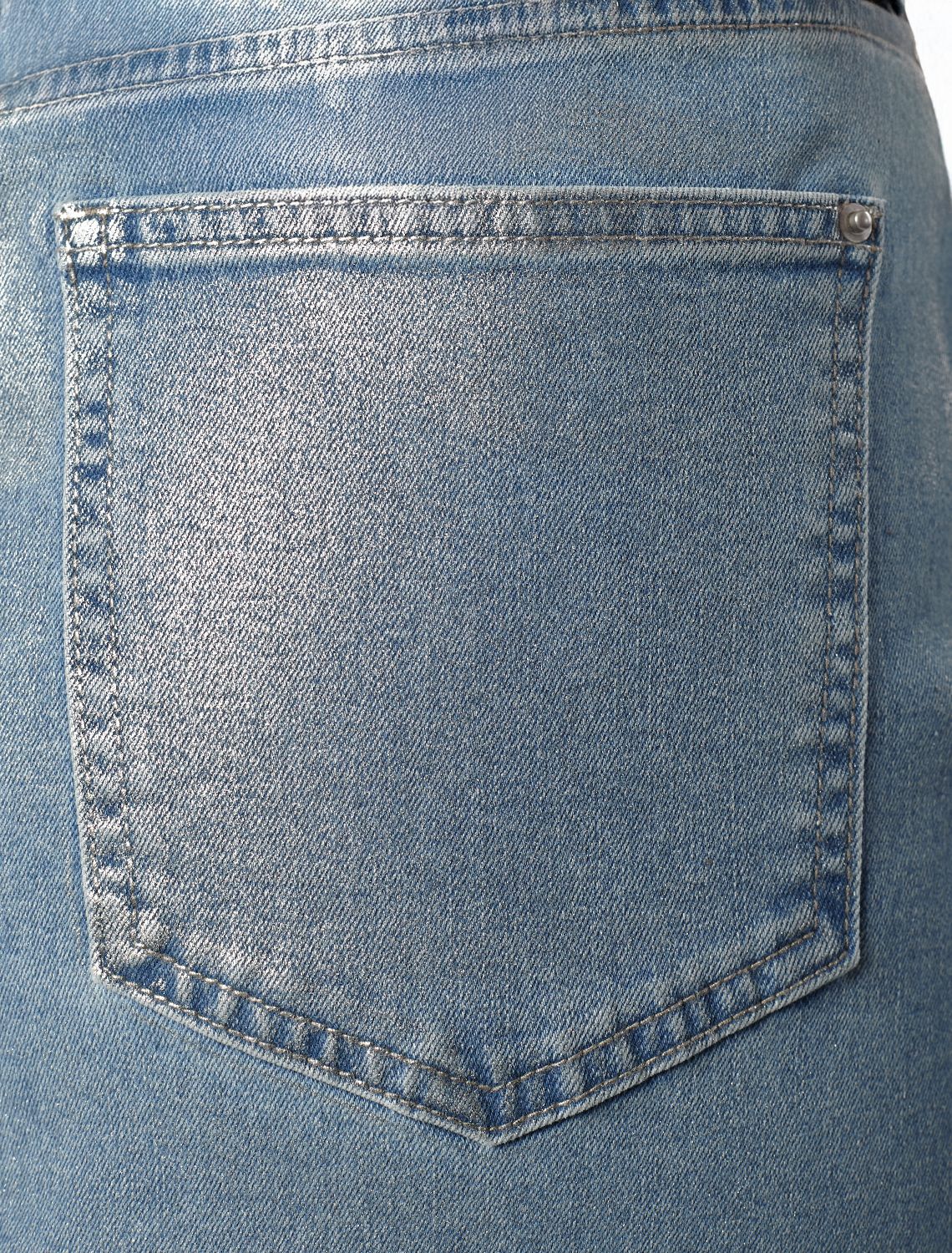 Юбка с металлизированным покрытием D56.120 голубой-серебряный