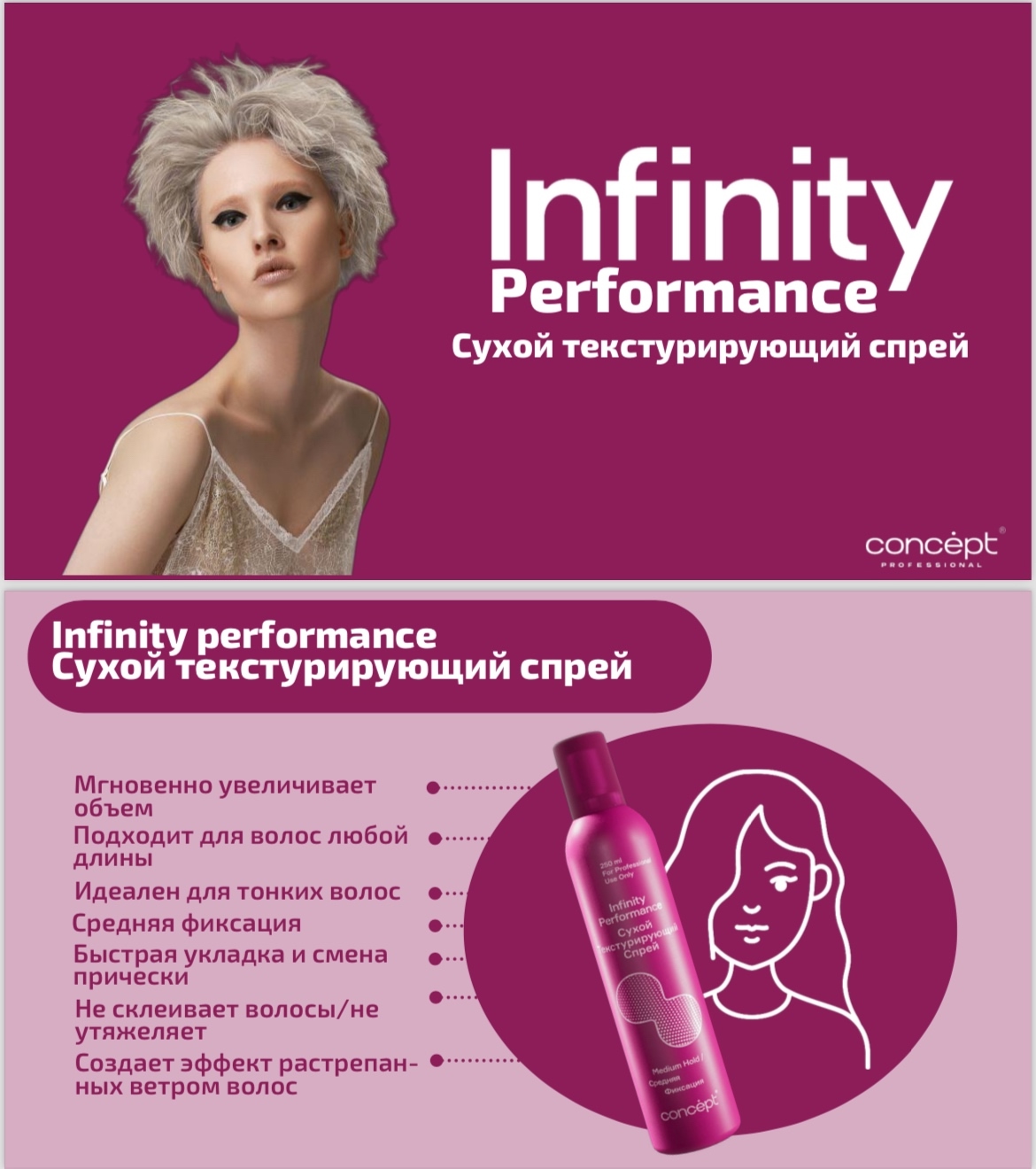 Сухой текстурирующий спрей , 250 мл INFINITY NEW