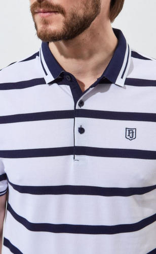 Футболка-поло F311-07-178 white-blue