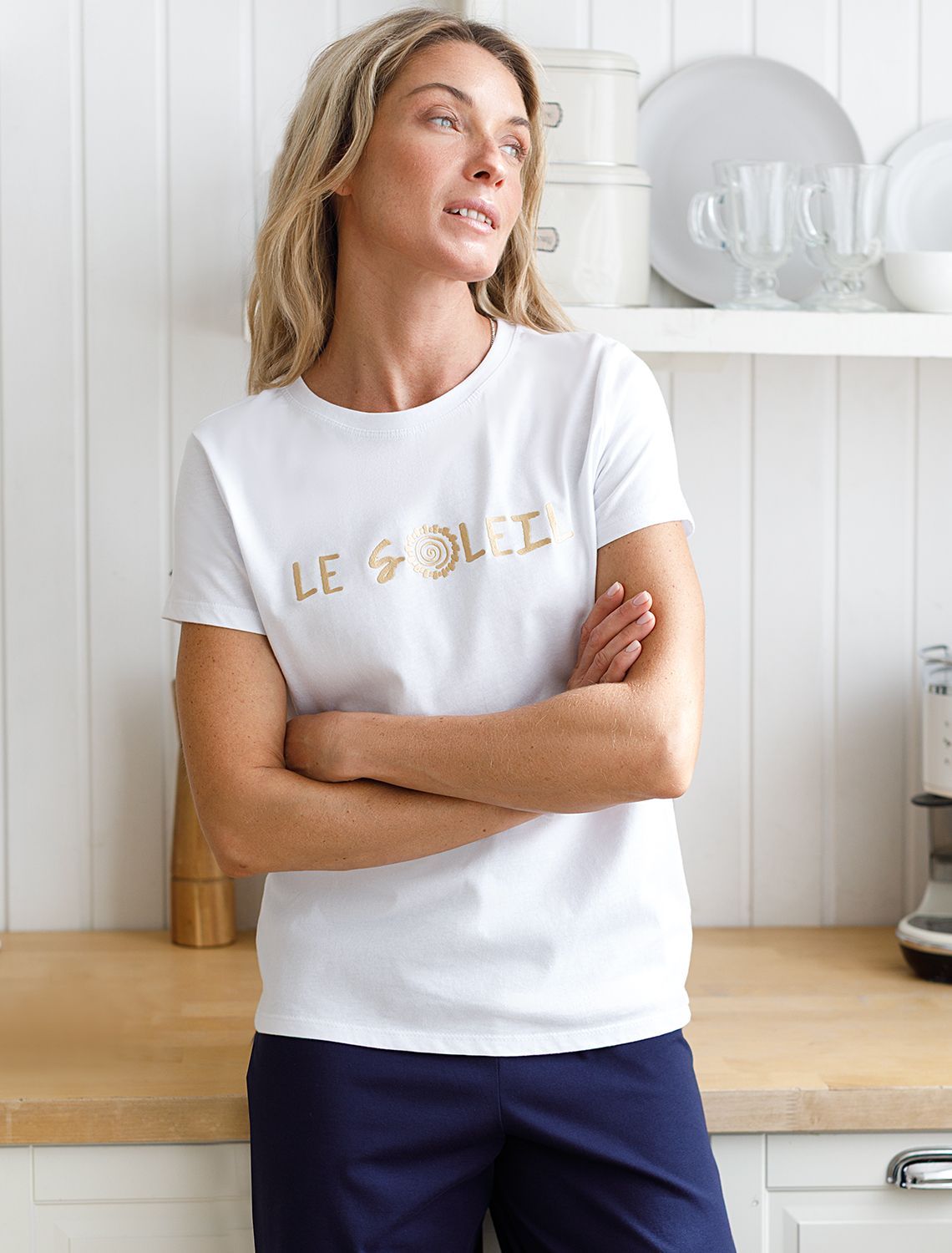 Ст.цена 990р Футболка из 100% хлопка с авторским принтом D49.092 белый_le_soleil