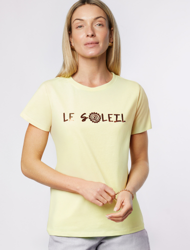 Футболка из 100% хлопка с авторским принтом D49.092 лимонный_le_soleil