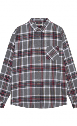 Рубашка F521-0460 grey-bordo