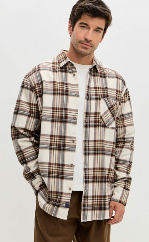 Рубашка F521-0460 milk-brown