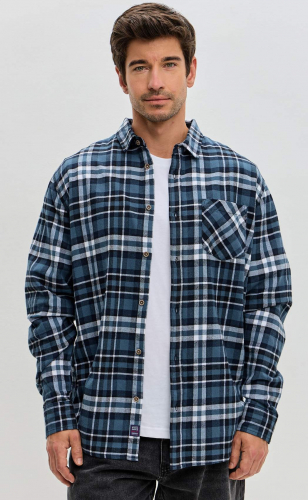 Рубашка F521-0460 blue-white