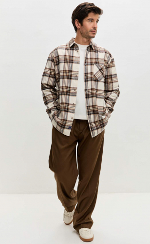 Рубашка F521-0460 milk-brown