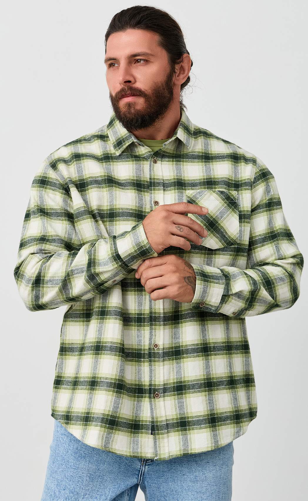Рубашка F521-0460 white-green