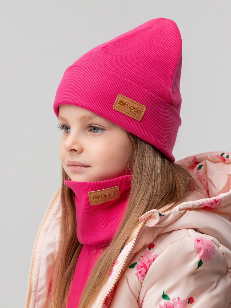 Комплект (шапка, снуд) 13-201MU; малиновый