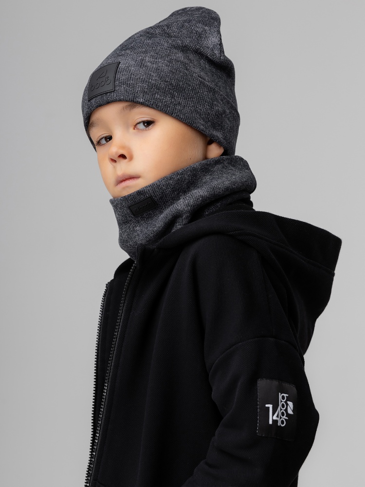 Комплект (шапка, снуд) 13-162MU; графит (черный)