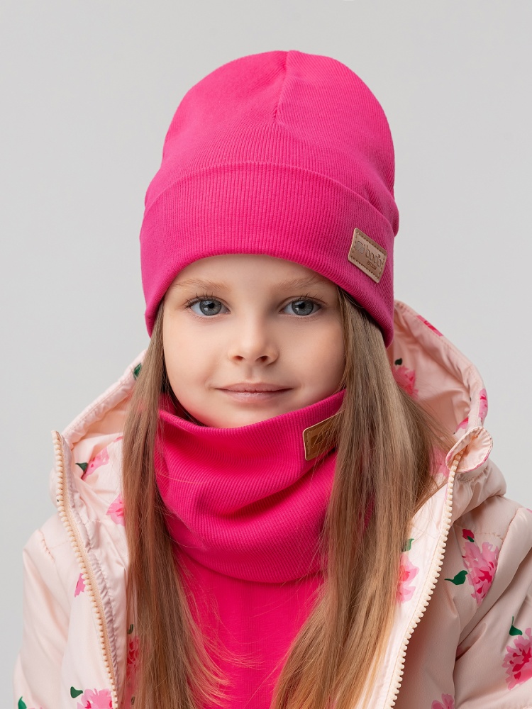 Комплект (шапка, снуд) 13-201MU; малиновый