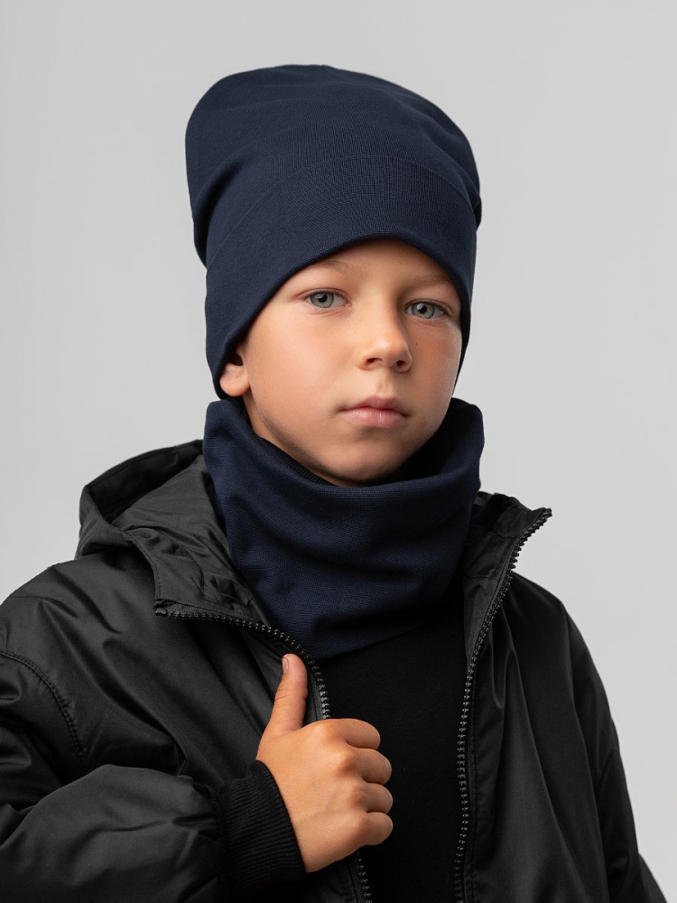 Комплект (шапка, снуд) 13-179MU; темно-синий