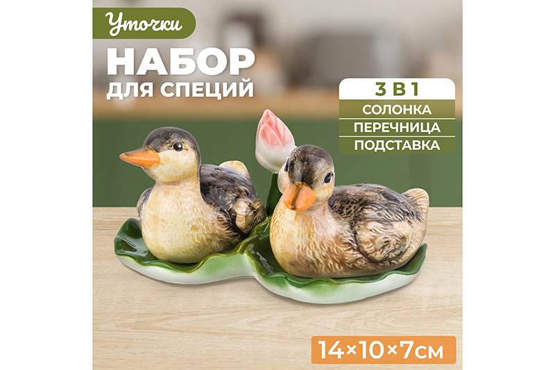 БЫЛО 855 руб! Набор для специй 3 пр. 40 мл 14*10*7 см