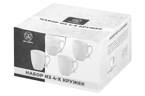 БЫЛО 1005 руб! Набор 4 кружек 300 мл 11*8,3*9,5 см 