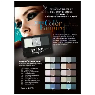 Triumpf CTE-22, Тени 3-цв, тон 302 Trio Color Empire (Графит).12