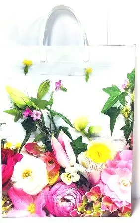 9931 Сумка пластик. BAL 144 (32*42*10см) большая Цветы *20