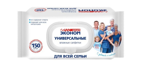 Эконом Smart Салфетки влаж. (150шт) Для всей семьи с клапаном универс. арт-9515