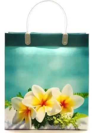 8961 Сумка пластик. BAS 154 (26x23см) маленькая Цветы*20